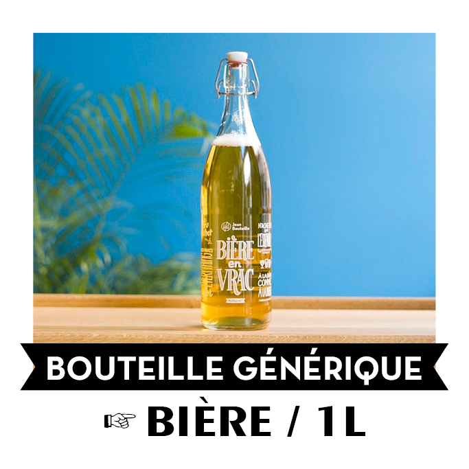 Bouteille verre - 1L - générique - &quot;Bière en vrac&quot;