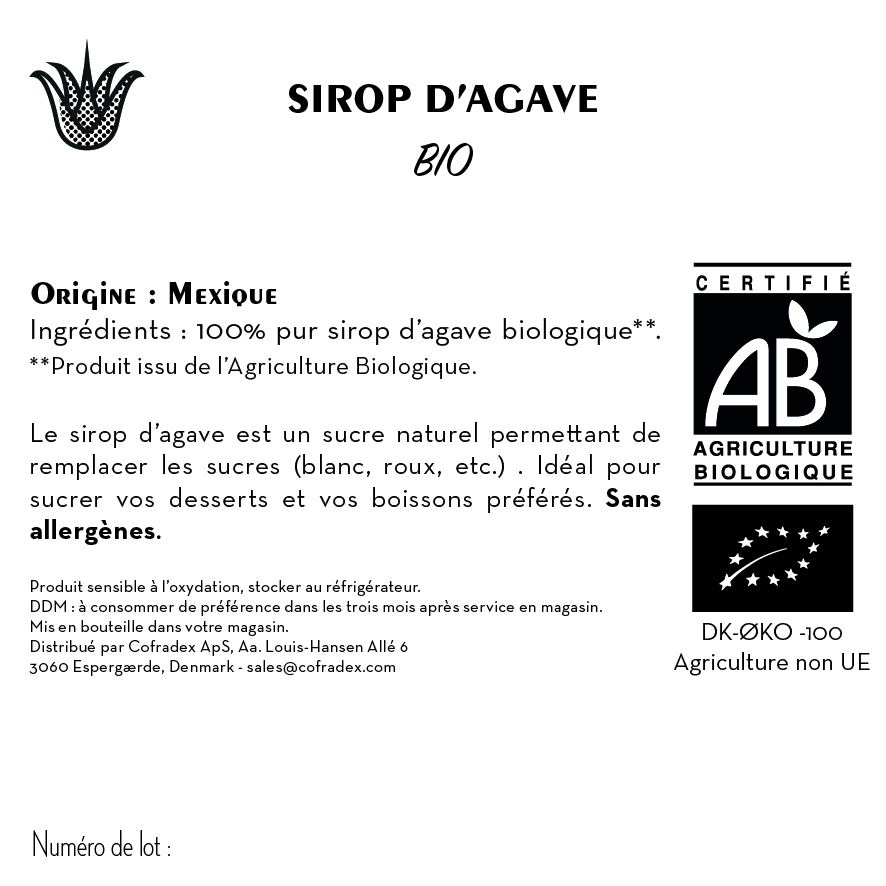 Contre étiquette - Sirop d'agave - Bio