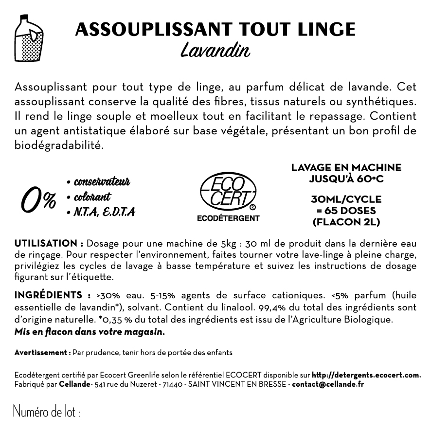 Contre étiquette - Assouplissant tout linge lavandin