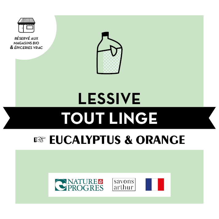 Lessive liquide - Tout linge - Eucalyptus &amp; Orange - Savons Arthur - BIB10L