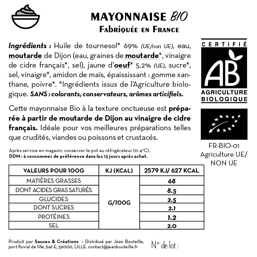 Contre étiquette - Mayonnaise Bio