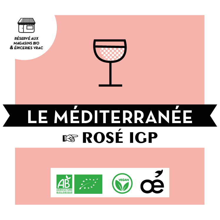 Le Méditerranée Rosé Oé - IGP - Bio - BIB10L