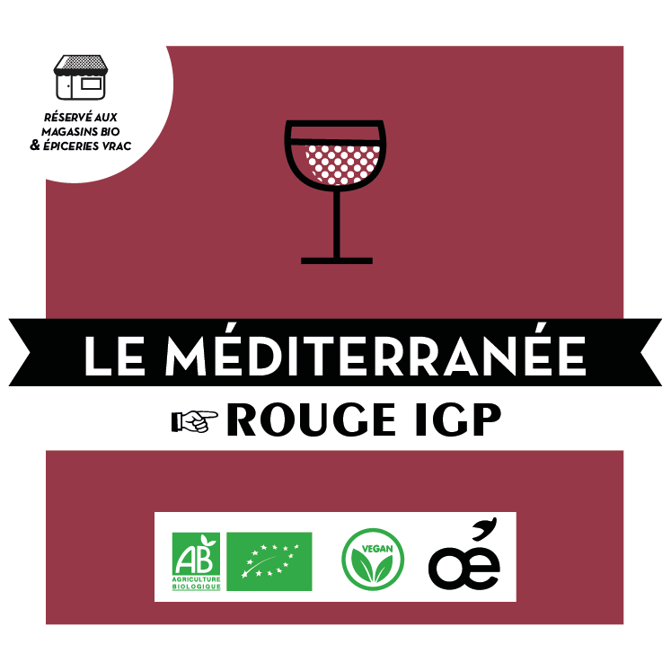 Le Méditerranée Rouge Oé - IGP - Bio - BIB10L